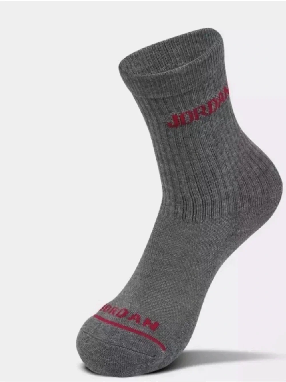 Nike Jordan Kids 6-Pack Cushioned Crew Socks Black White Gray Red – Size XS